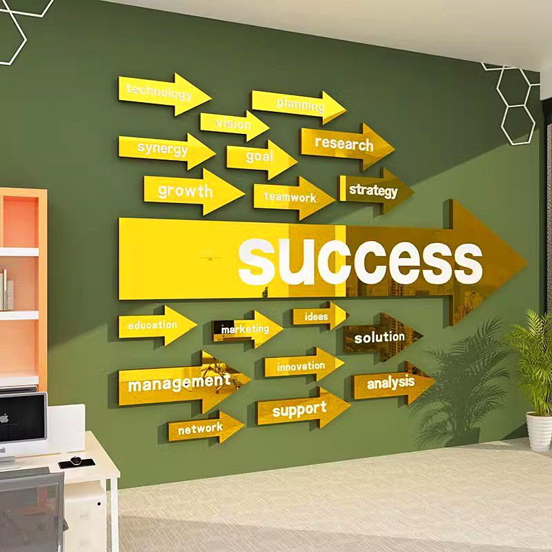 Tranh mica EPeBen dán tường nổi 3d hình Bước tiến thành công decor trang trí Phòng khách, Phòng làm việc, Văn phòng