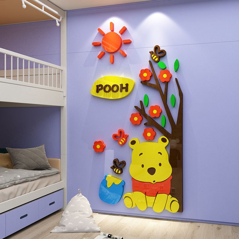 Tranh mica EPeBen dán tường nổi 3d Chú Gấu Pooh trang trí Phòng cho bé, Phòng ngủ