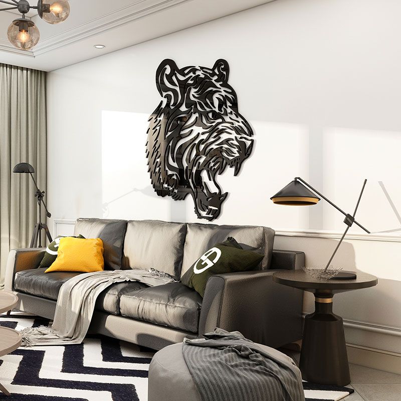 Tranh mica EPeBen dán tường nổi 3d hình Đầu Hổ Siêu Ngầu decor trang trí Phòng Ngủ, Phòng Khách