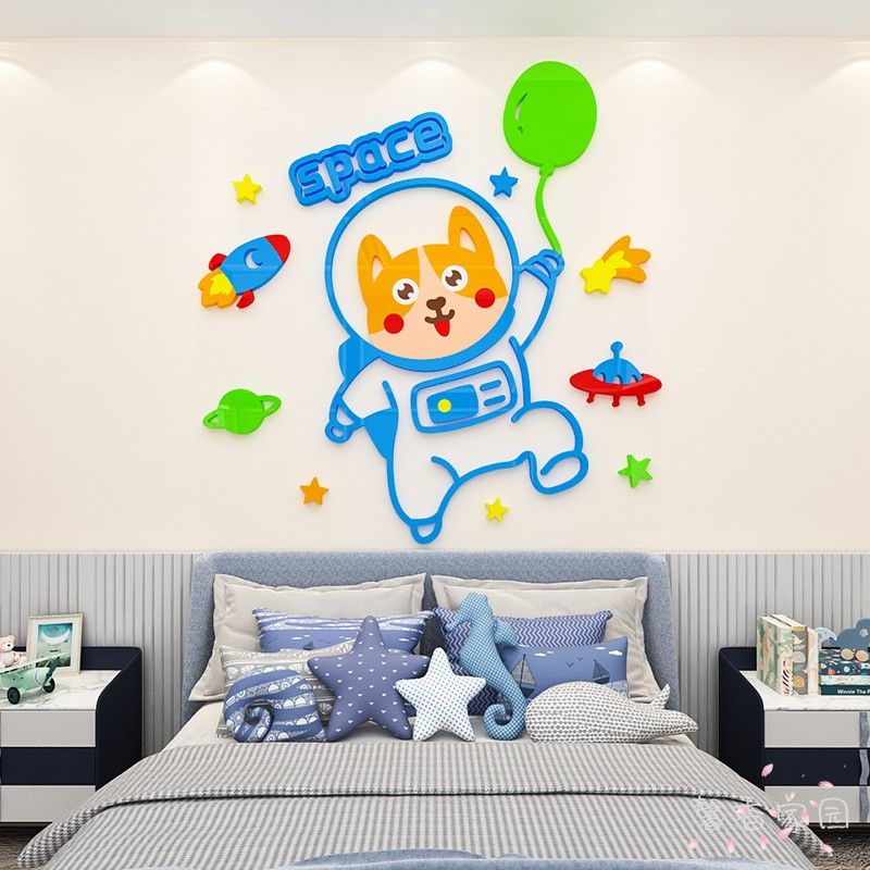 Tranh mica EPeBen dán tường nổi 3d hình Động vật phi hành decor trang trí Phòng cho bé, Phòng ngủ, Mẫu giáo