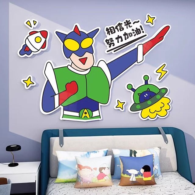 Tranh Fomex EPeBen dán tường nổi 3d Hình Shin và những người bạn decor trang trí Phòng cho bé, Phòng ngủ, Mẫu giáo