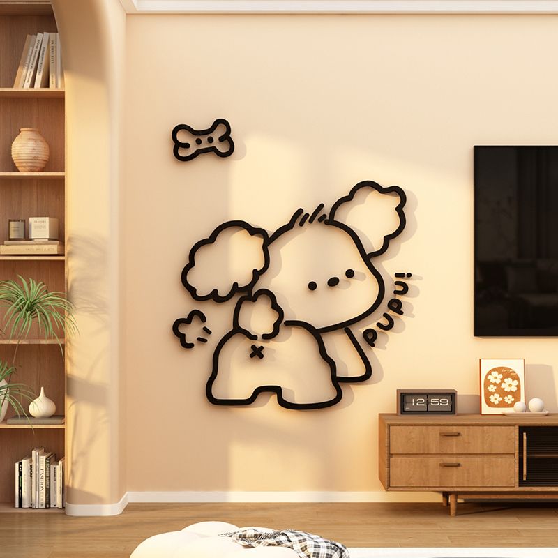 Tranh mica EPeBen dán tường nổi 3d hình Chú chó yêu đời decor trang trí Phòng cho bé, Phòng khách, Phòng ngủ, Mẫu giáo