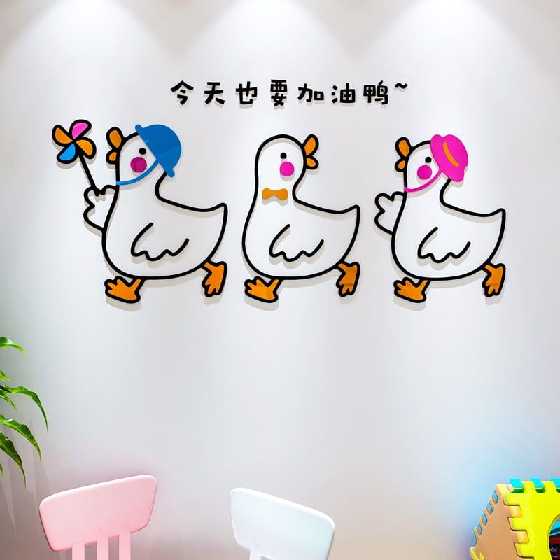 Tranh mica EPeBen dán tường nổi 3d hình Con Vịt Quạc Quạc decor trang trí Phòng Cho Bé, Mầm Non