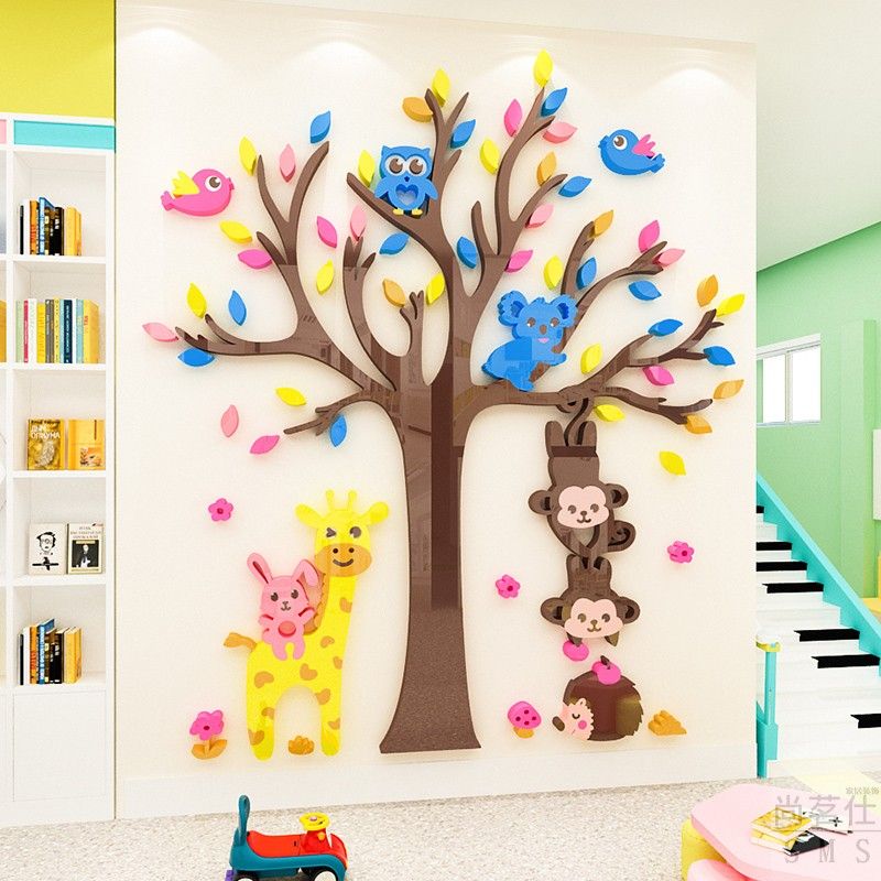Tranh mica EPeBen dán tường nổi 3d hình Bảng Số Đếm bé học Phép Tính Nhân trang trí Lớp Tiếng Anh, Mầm Non, mẫu giáo