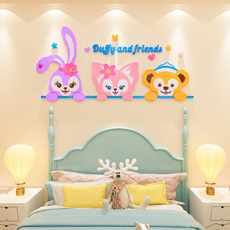 Tranh mica EPeBen dán tường nổi 3d hình Những con thú nhồi bông vui nhộn decor trang trí Phòng ngủ cho bé, Lớp học