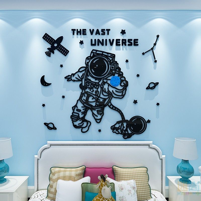 Tranh mica EPeBen dán tường nổi 3d hình phi hành gia decor trang trí Cửa hàng, Phòng cho bé, Phòng ngủ, Mẫu giáo