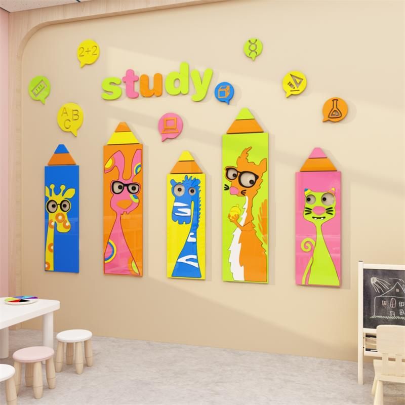 Tranh Fomex EPeBen dán tường nổi 3d Hình câu bút chăm học decor trang trí Phòng cho bé, Phòng ngủ, Phòng Học, Mẫu giáo
