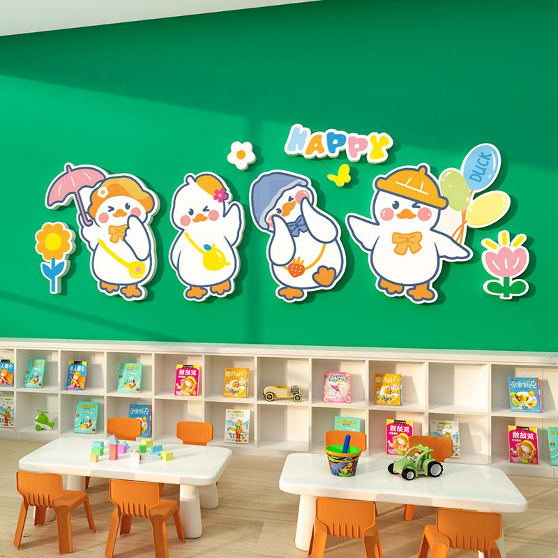 Tranh Fomex EPeBen dán tường nổi 3d Hình Những Chú Vịt Vui Vẻ decor trang trí Phòng cho bé, Phòng ngủ, Mẫu giáo