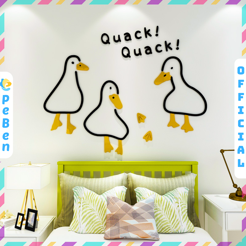 Tranh mica EPeBen dán tường nổi 3d hình Con Vịt Quạc Quạc decor trang trí Phòng Cho Bé, Mầm Non