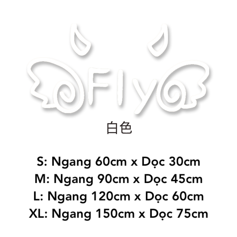 Tranh mica EPeBen dán tường nổi 3d hình Đôi Cánh Fly decor trang trí Quán Trà Sữa, Trà Chanh