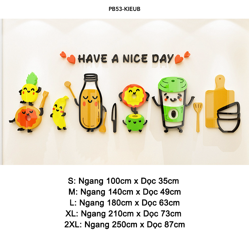 Tranh mica EPeBen dán tường nổi 3d hình I Love Cooking good time nice day decor trang trí Phòng Bếp, Phòng Ăn