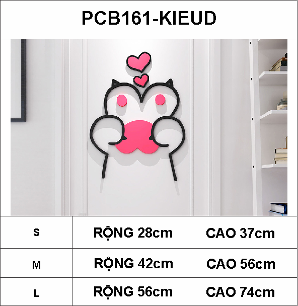 Tranh mica EPeBen dán tường nổi 3d hình bàn tay chân mèo bắn thả tim decor trang trí mầm non, phòng cho bé