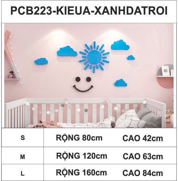 Tranh mica EPeBen dán tường nổi 3d hình dán tường đám mây dễ thương decor trang trí lớp học, mầm non, mẫu giáo