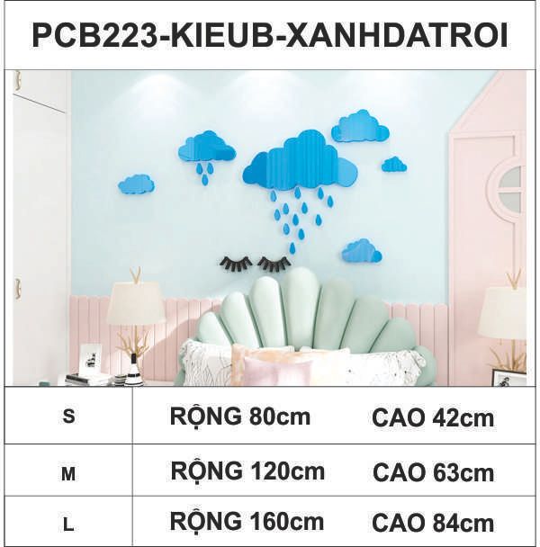 Tranh mica EPeBen dán tường nổi 3d hình dán tường đám mây dễ thương decor trang trí lớp học, mầm non, mẫu giáo
