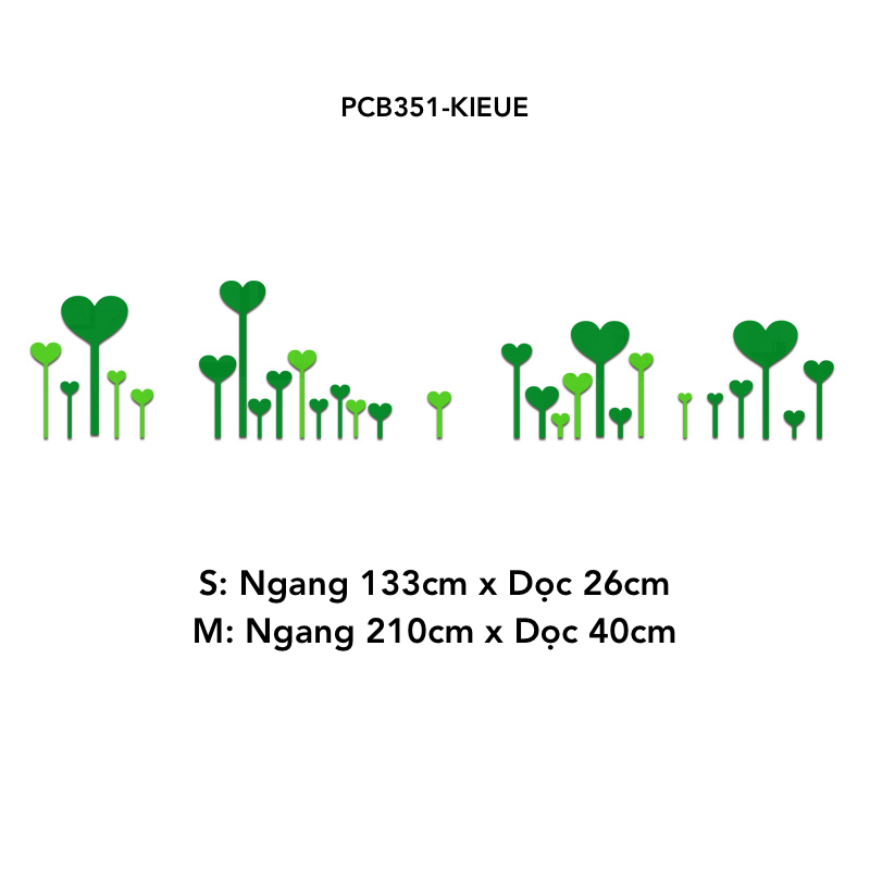 Tranh mica EPeBen dán tường nổi 3d hình cây hoa trái tim Dán Chân Tường decor trang trí Mầm Non, Mẫu Giáo, Chân Tường