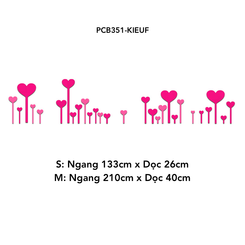 Tranh mica EPeBen dán tường nổi 3d hình cây hoa trái tim Dán Chân Tường decor trang trí Mầm Non, Mẫu Giáo, Chân Tường