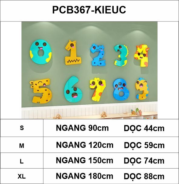 Tranh mica EPeBen dán tường nổi 3d hình Số Đếm decor trang trí Phòng cho bé, Phòng ngủ, Phòng khách,Mầm non