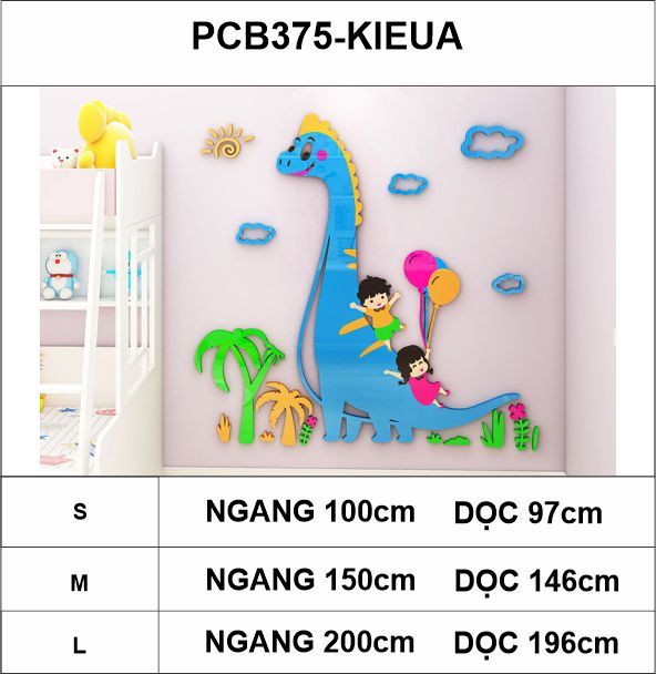 Tranh mica EPeBen dán tường nổi 3d hình Khủng Long Vui NHộn decor trang trí Phòng cho bé, Phòng ngủ, Phòng khách,Mầm non