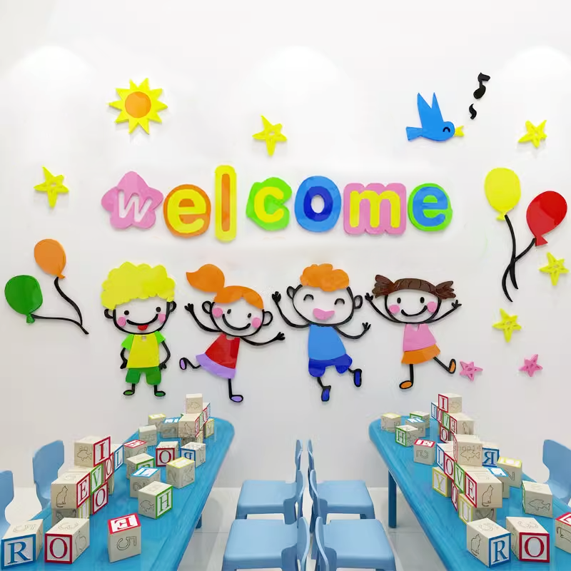 Tranh mica EPeBen dán tường nổi 3d hình STeam decor trang trí Phòng học, Phòng ngủ, Phòng khách,Mầm non