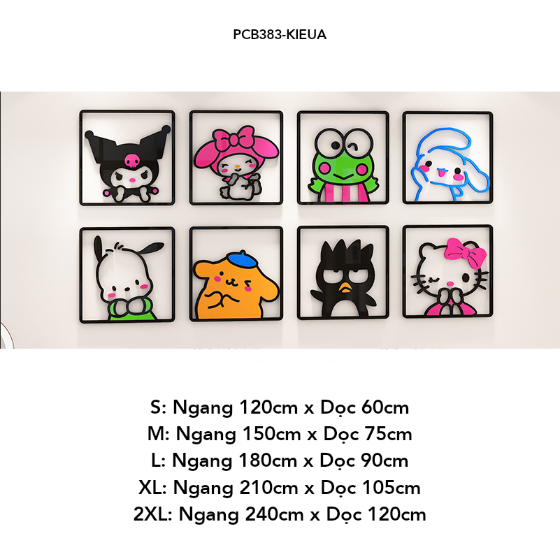 Tranh mica EPeBen dán tường nổi 3d hình dán Kuromi Cinnamoroll decor trang trí Phòng ngủ cho bé, Mẫu giáo, Cửa hàng