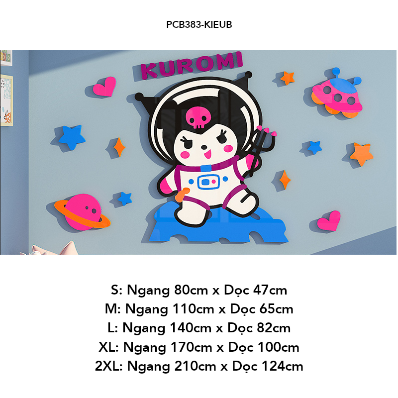 Tranh mica EPeBen dán tường nổi 3d hình dán Kuromi Cinnamoroll decor trang trí Phòng ngủ cho bé, Mẫu giáo, Cửa hàng