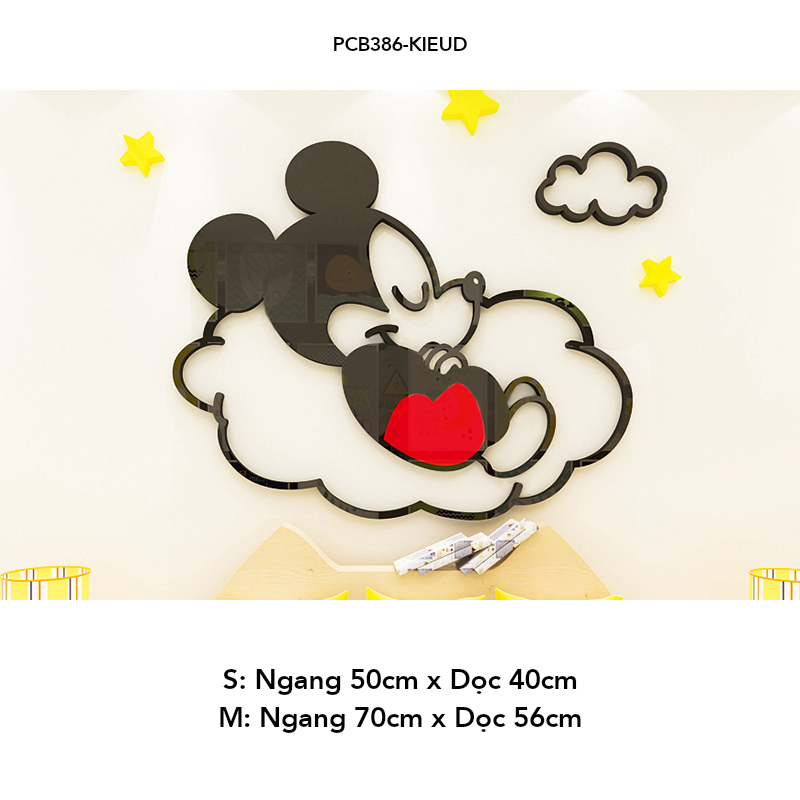 Tranh mica EPeBen dán tường nổi 3d hình Mikey ngủ say décor, trang trí Phòng ngủ, Phòng cho bé, Mẫu giáo, Phòng khách