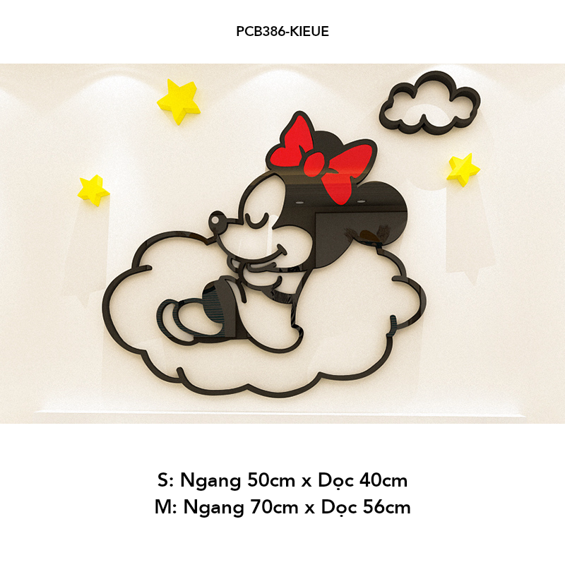 Tranh mica EPeBen dán tường nổi 3d hình Mikey ngủ say décor, trang trí Phòng ngủ, Phòng cho bé, Mẫu giáo, Phòng khách