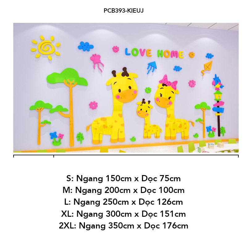 Tranh mica EPeBen dán tường nổi 3d hình dán 3D sở thú dễ thương decor trang trí Lớp Học Mầm Non, Mẫu giáo, Phòng cho bé