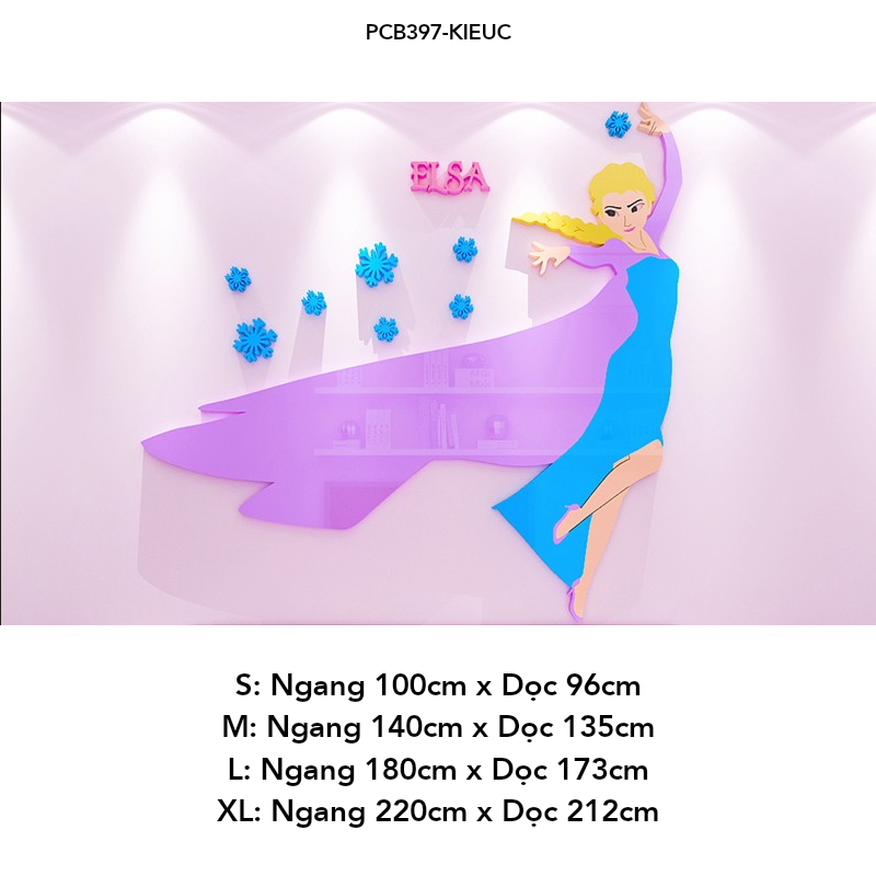 Tranh mica EPeBen dán tường nổi 3d hình công chúa Elsa, Sofia decor trang trí Phòng ngủ cho bé, Phòng học, Mẫu giáo