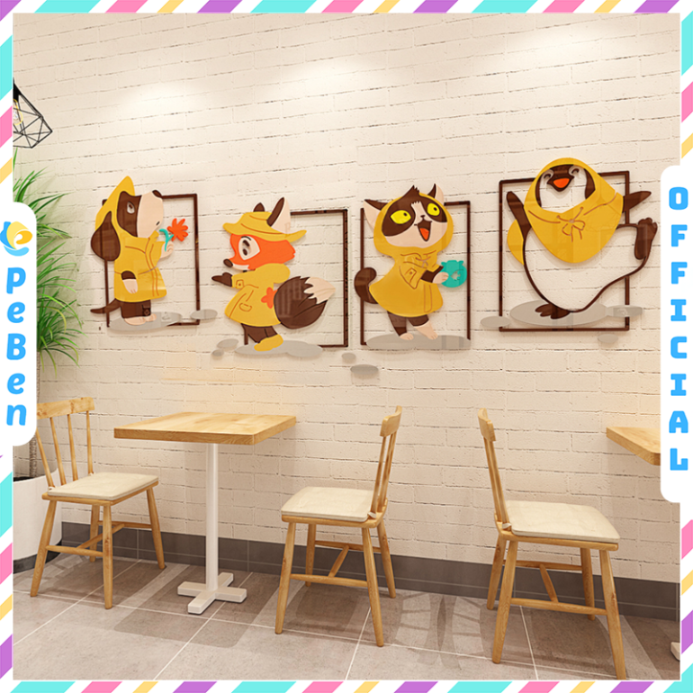 Tranh mica EPeBen dán tường nổi 3d hình nhân vật hoạt hình Zootopia decor trang trí Phòng ngủ có bé, Phòng học Mẫu giáo