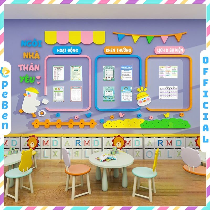 Tranh mica EPeBen dán tường nổi 3d hình Khung trưng bày ảnh trang trí Phòng cho bé, Phòng khách,Phòng Học