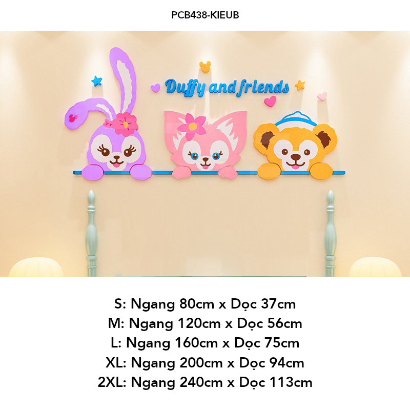 Tranh mica EPeBen dán tường nổi 3d hình Những con thú nhồi bông vui nhộn decor trang trí Phòng ngủ cho bé, Lớp học