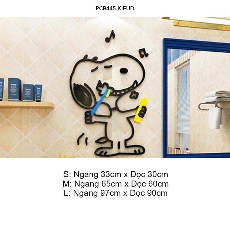 Tranh mica EPeBen dán tường nổi 3d hình Chú chó Snoopy vui nhộn decor trang trí Phòng ngủ cho bé, Phòng khách, Mẫu giáo