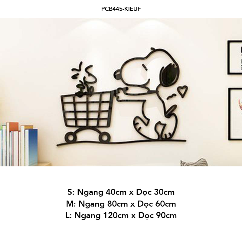 Tranh mica EPeBen dán tường nổi 3d hình Chú chó Snoopy vui nhộn decor trang trí Phòng ngủ cho bé, Phòng khách, Mẫu giáo