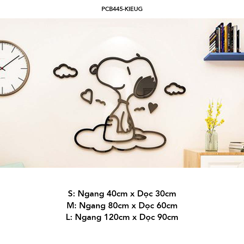 Tranh mica EPeBen dán tường nổi 3d hình Chú chó Snoopy vui nhộn decor trang trí Phòng ngủ cho bé, Phòng khách, Mẫu giáo