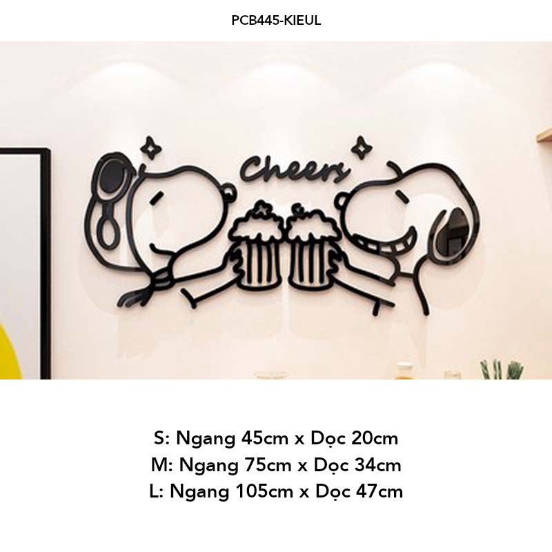 Tranh mica EPeBen dán tường nổi 3d hình Chú chó Snoopy vui nhộn decor trang trí Phòng ngủ cho bé, Phòng khách, Mẫu giáo