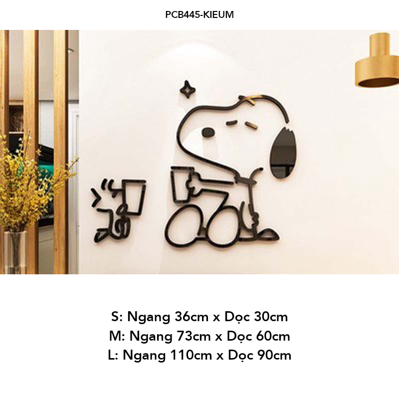 Tranh mica EPeBen dán tường nổi 3d hình Chú chó Snoopy vui nhộn decor trang trí Phòng ngủ cho bé, Phòng khách, Mẫu giáo