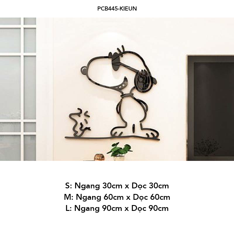 Tranh mica EPeBen dán tường nổi 3d hình Chú chó Snoopy vui nhộn decor trang trí Phòng ngủ cho bé, Phòng khách, Mẫu giáo