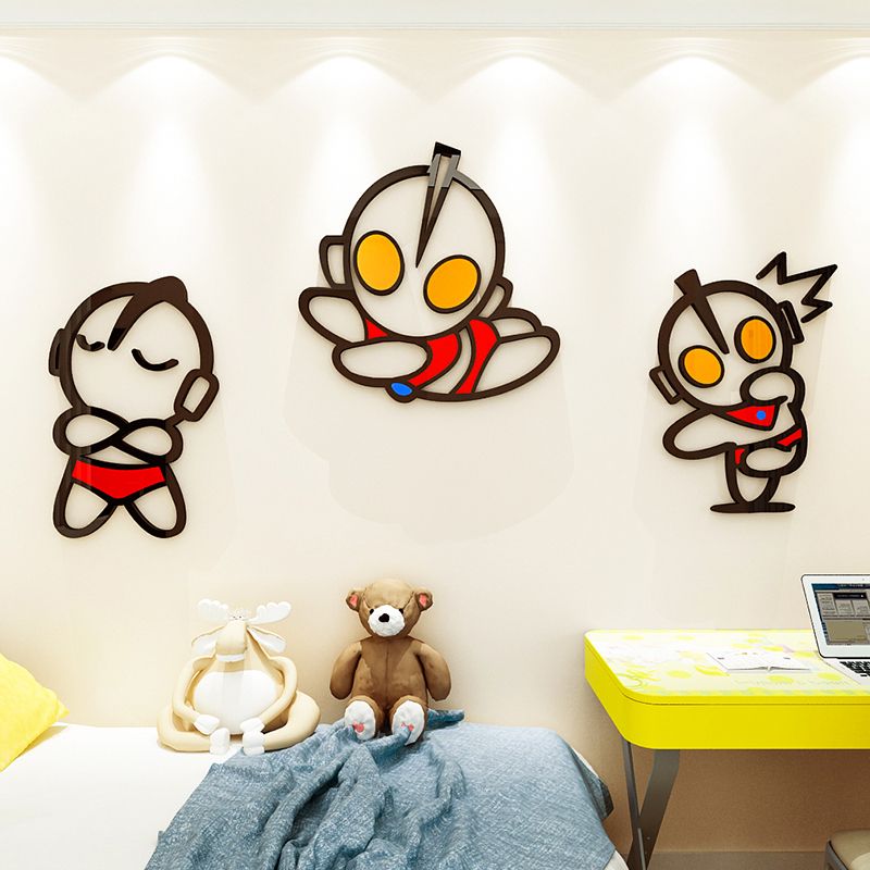 Tranh mica EPeBen dán tường nổi 3d hình Ultra man chibi decor trang trí Phòng cho bé, Phòng ngủ, Phòng khách, Mẫu giáo