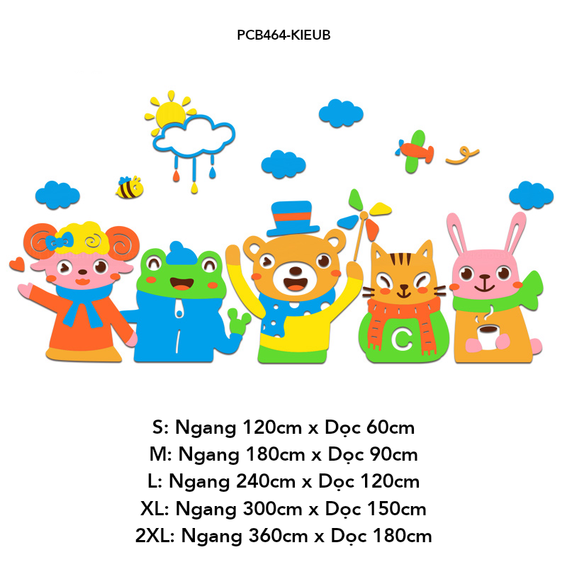Tranh mica EPeBen dán tường nổi 3d hình Cùng nhau vui đùa decor trang trí Phòng cho bé, Phòng ngủ, Lớp Mẫu giáo, Mầm non