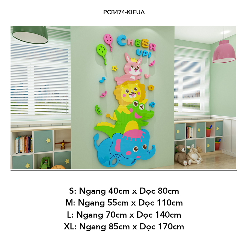 Tranh mica EPeBen dán tường nổi 3d hình Tình bạn muôn loài decor trang trí Phòng ngủ cho bé, Phòng khách, Mẫu giáo