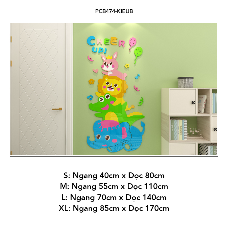 Tranh mica EPeBen dán tường nổi 3d hình Tình bạn muôn loài decor trang trí Phòng ngủ cho bé, Phòng khách, Mẫu giáo
