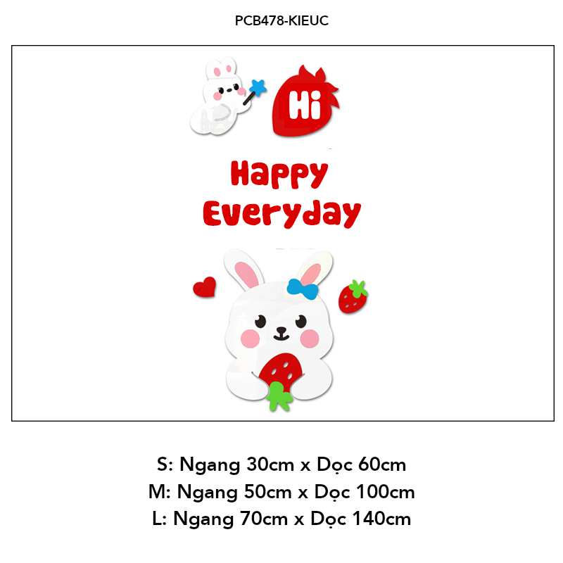 Tranh mica EPeBen dán tường nổi 3d Thỏ Hello Chào Quý Khách trang trí Cửa Hàng, Quán Café, Shop Thời Trang
