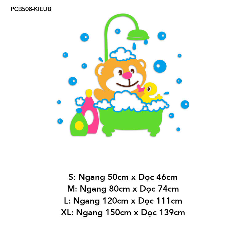 Tranh mica EPeBen dán tường nổi 3d Giờ tắm thư giãn trang trí Phòng cho bé, Phòng tắm