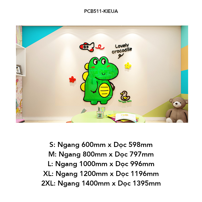 Tranh mica EPeBen dán tường nổi 3d Khủng Long Đáng Yêu trang trí Phòng cho bé, Phòng ngủ,Ohòng Khách,Mầm non