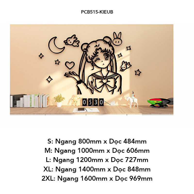 Tranh mica dán tường EPeBen hình Thủy thủ mặt trăng decor trang trí Phòng khách, Cửa hàng, Phòng cho bé, Phòng ngủ