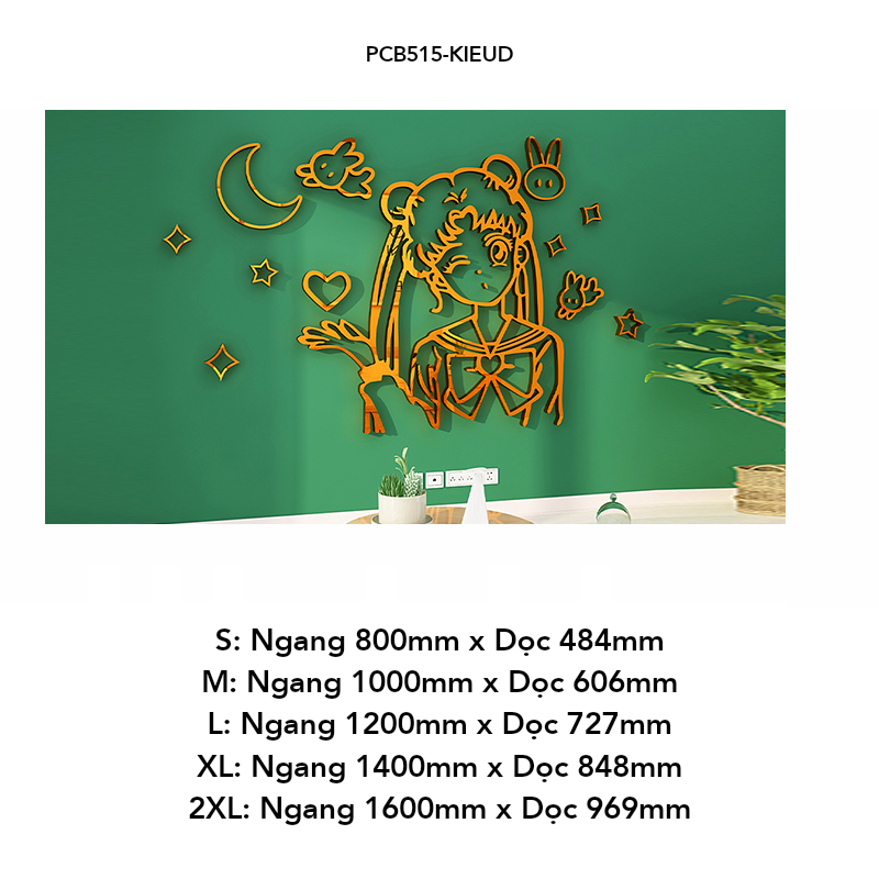 Tranh mica dán tường EPeBen hình Thủy thủ mặt trăng decor trang trí Phòng khách, Cửa hàng, Phòng cho bé, Phòng ngủ