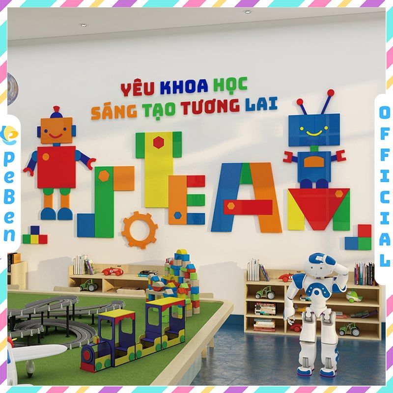 Tranh mica EPeBen dán tường nổi 3d Tương lai công nghệ trang trí Phòng cho bé, phòng ngủ