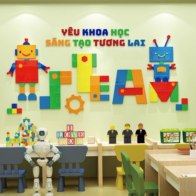 Tranh mica EPeBen dán tường nổi 3d Tương lai công nghệ trang trí Phòng cho bé, phòng ngủ