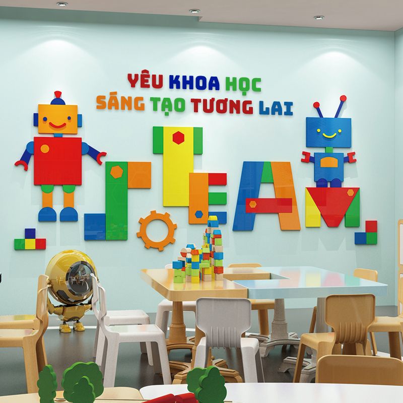 Tranh mica EPeBen dán tường nổi 3d Tương lai công nghệ trang trí Phòng cho bé, phòng ngủ